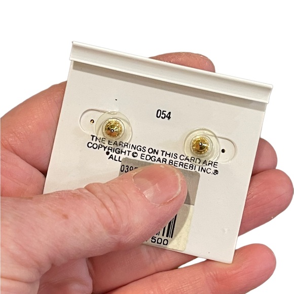 Vintage 1980s Edgar Berebi Gold finish earrings red enamel - Picture 5 of 10